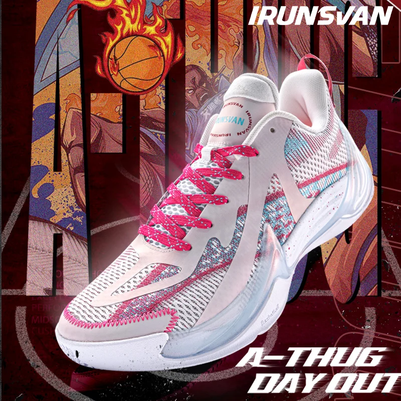 

IRUNSVAN Men's Carbon Plate Basketball Shoes Breathable Air Cushioning Non-Slip Wearable Sports Shoes Training Athletic Shoes