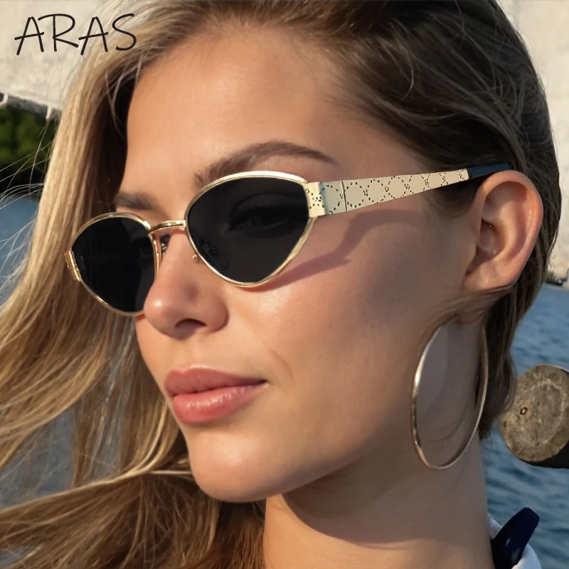 

Sexy Cat Eye Sunglasses Women 2025 Luxury Brand Oval Punk Metal Frame Sun Glasses For Ladies UV400 Outdoor Trendy Eyewear Shades