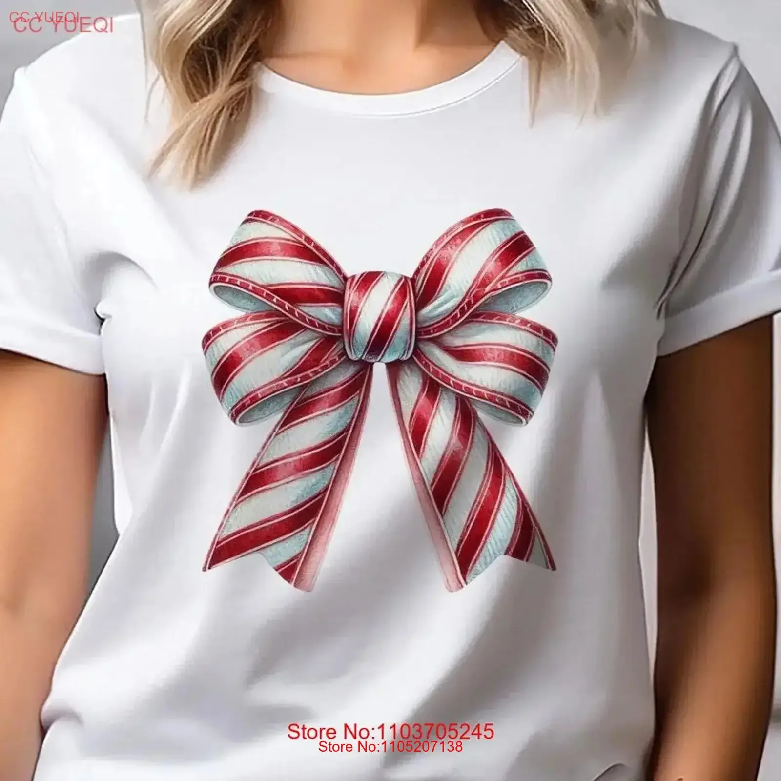 

Холщовая футболка с круглым вырезом Bella Candy Cane Bow DTF 50051, винтажная стираная универсальная эластичная дизайнерская одежда, удобная стильная одежда