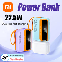 Xiaomi Portable Mini Power Bank 20000mah USB C PD 22.5W Fast Charging Built-in Cable Spare Battery For Iphone Samsung Xiaomi