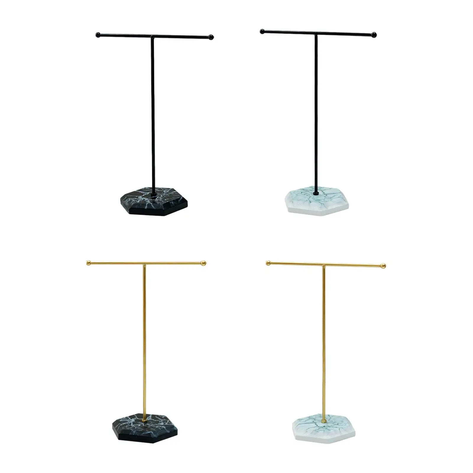 T Bar Jóias Stand Display Rack, Brincos Pendurados Anéis Pingente Organizador para Joalheria