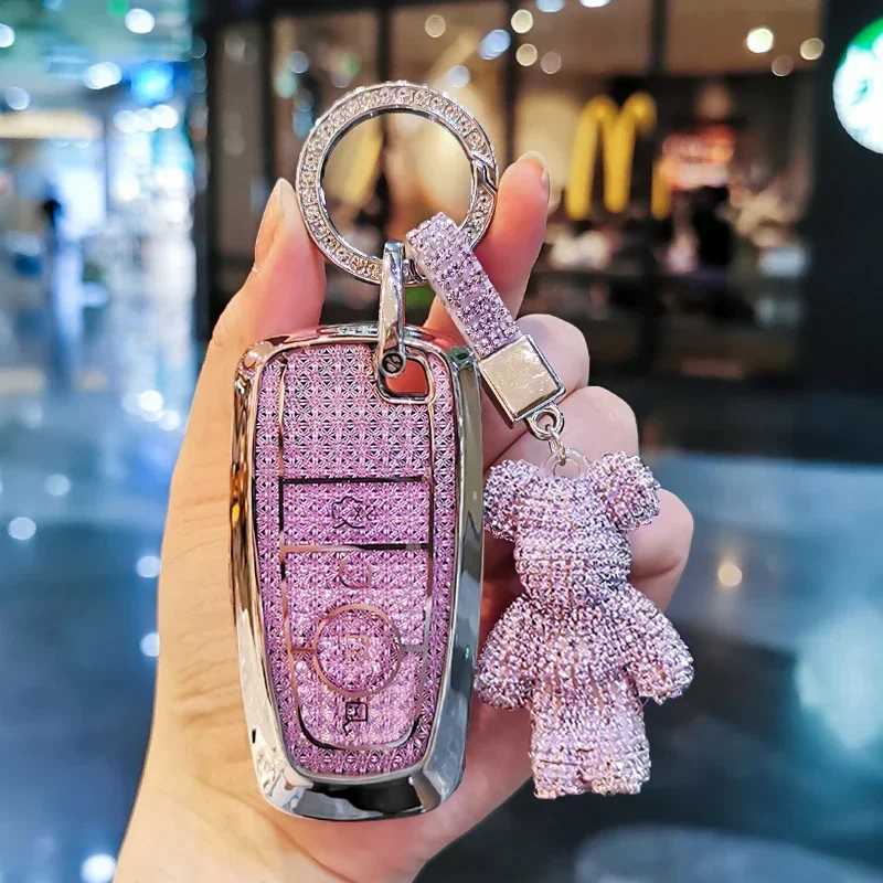 

Suitable for Ford Mondeo Keycase Focus Edge Escort Escape Explorer Mustang Bronco Keycover Keyshell Keychain car key cute bear