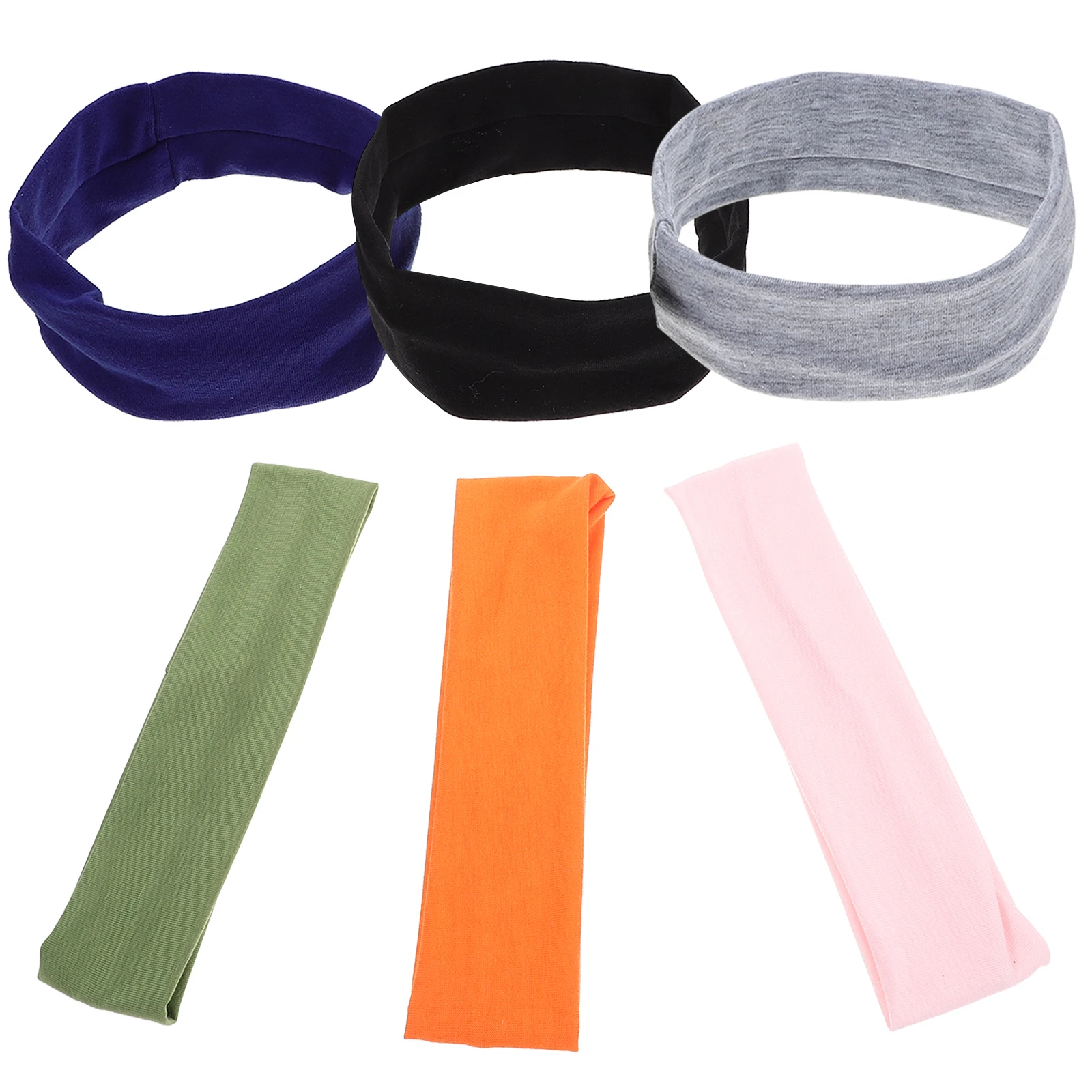 

6pcs Sports Headbands Elastic Sweatbands Women MoistureAbsorption Yoga Hairband Athletic Comfortable Breathable AntiSweat