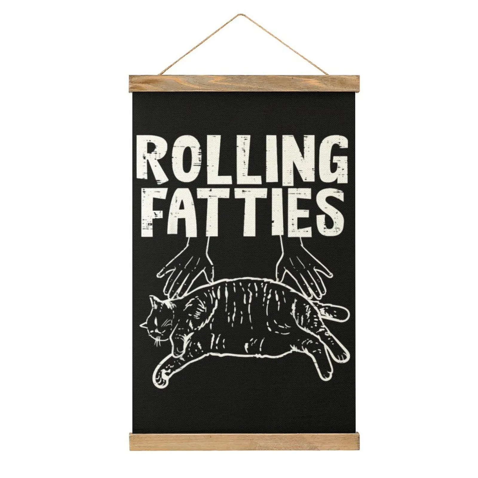 Creative Rolling Fatties Pig Art Linen Hanging Painting Picture Hanging Humor Graphic Restaurant   Draw White Decorate