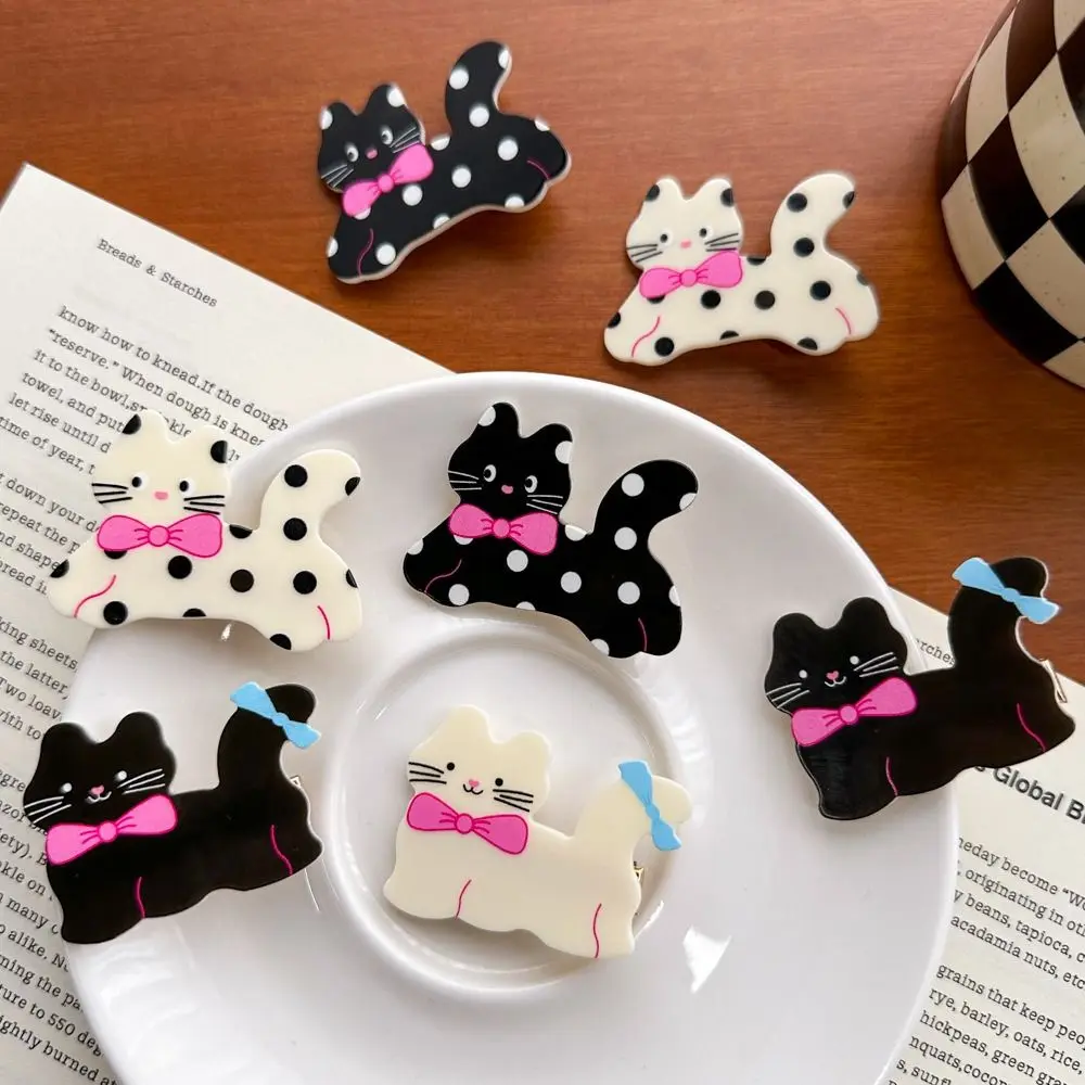 Fashion Cartoon Cat Hair Clip Acrylic Animal Cartoon Hair Clip Korean Style Ponytail Holder Acrylic Bang Clip Daily