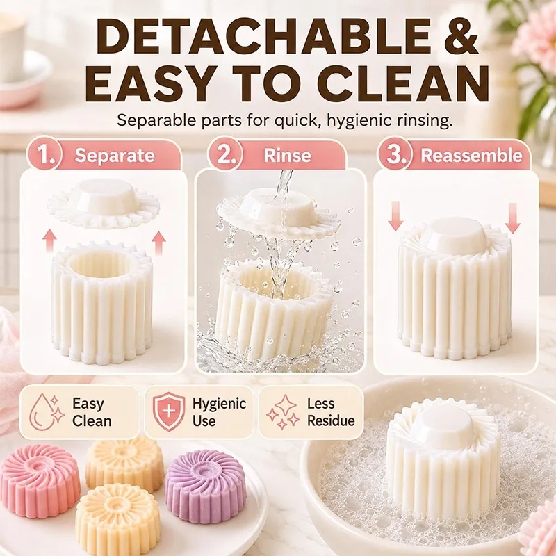 Doppelköpfige Gebäckform mit Sonnenblumenmuster, runde Mondkuchenformen, Pressform für Gebäck, DIY-Dessert-Backwerkzeuge für die Küche zu Hause. – Detail 3
