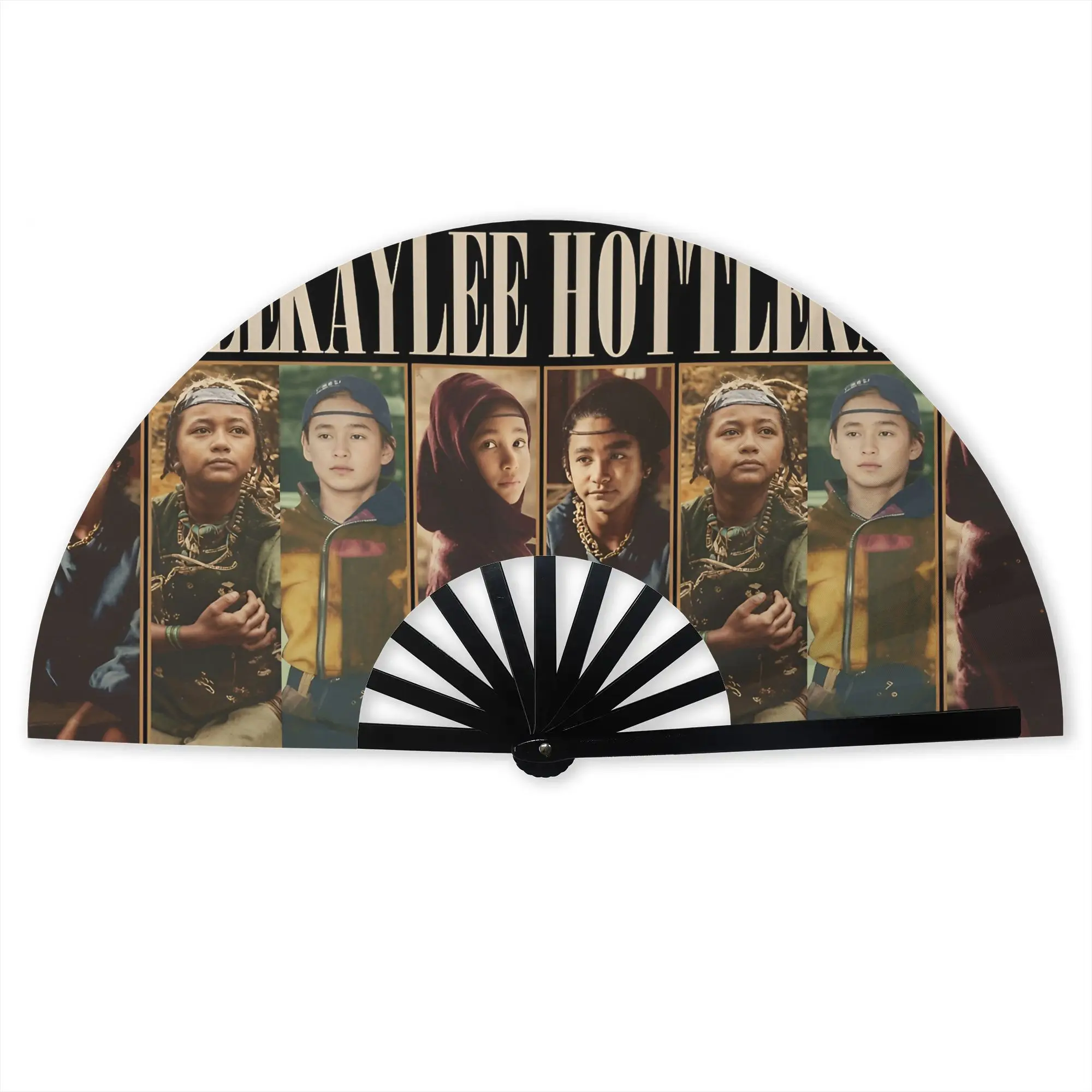 Customized Kaylee Hottle Actor Portable Pocket Fan Camping Brave Polyester Folding Fan Chinese Dance Handheld Cooling Fans