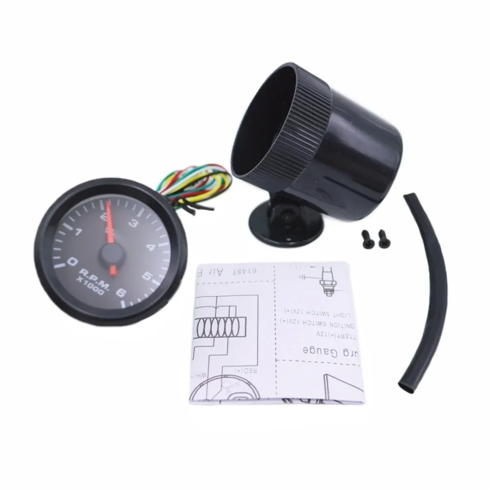 RPM Gauge For Car 7*5.5*7.5cm 52mm Tachometer ABS Plastic Housing Easy Installation Mounting Hardware Included