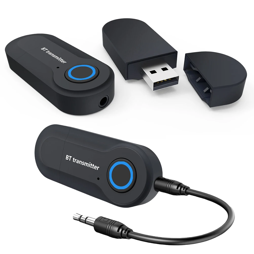 Беспроводной аудиоадаптер Bluetooth-совместимый передатчик 4.2, компьютерный ТВ-передатчик, AUX USB, автомобильный BT-конвертер, автомобильные аксессуары