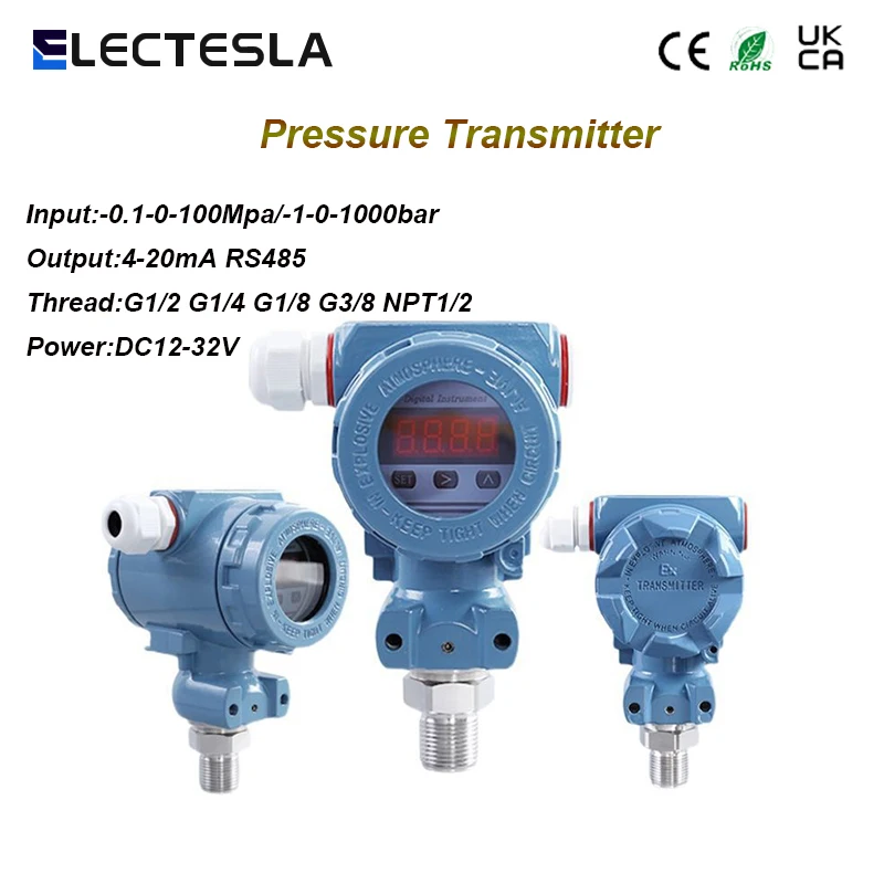 

2088 LCD 4-20mA Output -1-0-1000bar Input Water Pressure Oil Pressure Transmitter Gas Liquid Pressure Sensor Power DC24V