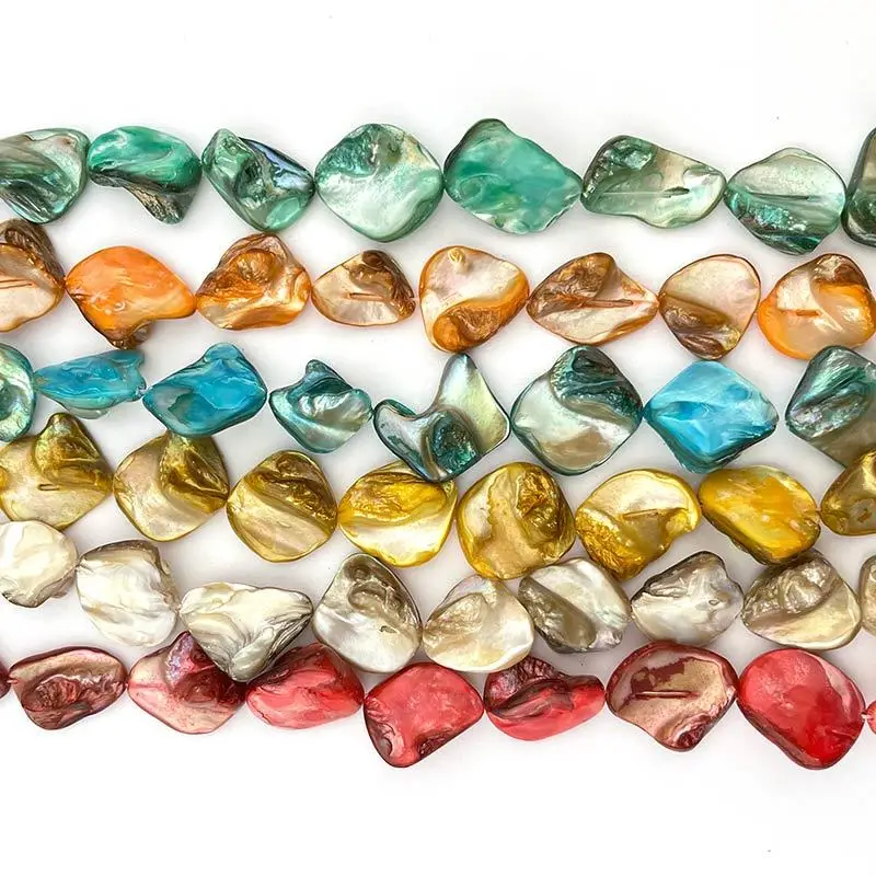Natural Shell Beads Freeform Shape Loose Stone For DIY Necklace Bracelet Earring Jewelry Making Spacer Strand 15