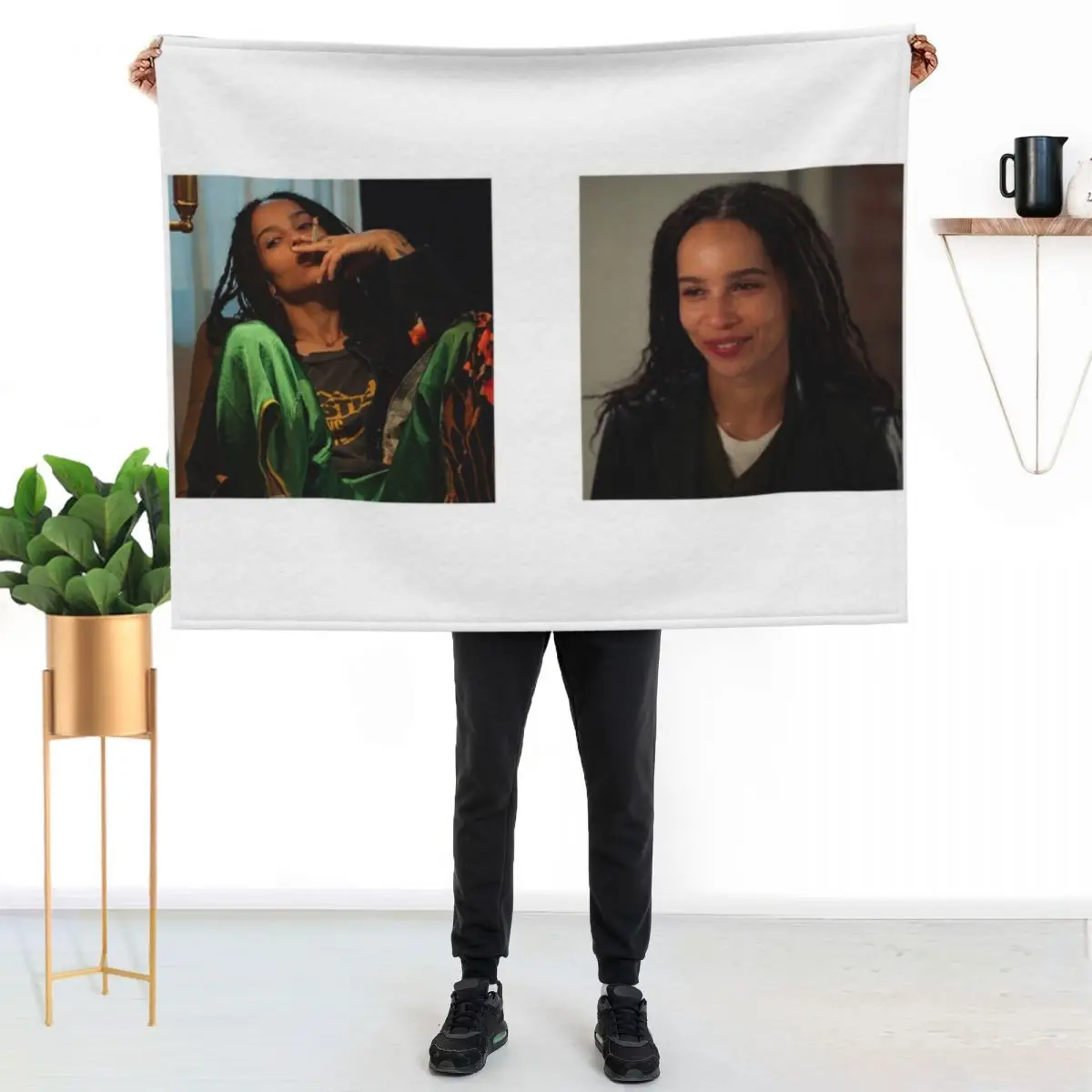 zoe kravitz high fidelity Throw Blanket Sofa Beautifuls Bed Softest Bed Fashionable blankets ands Blankets