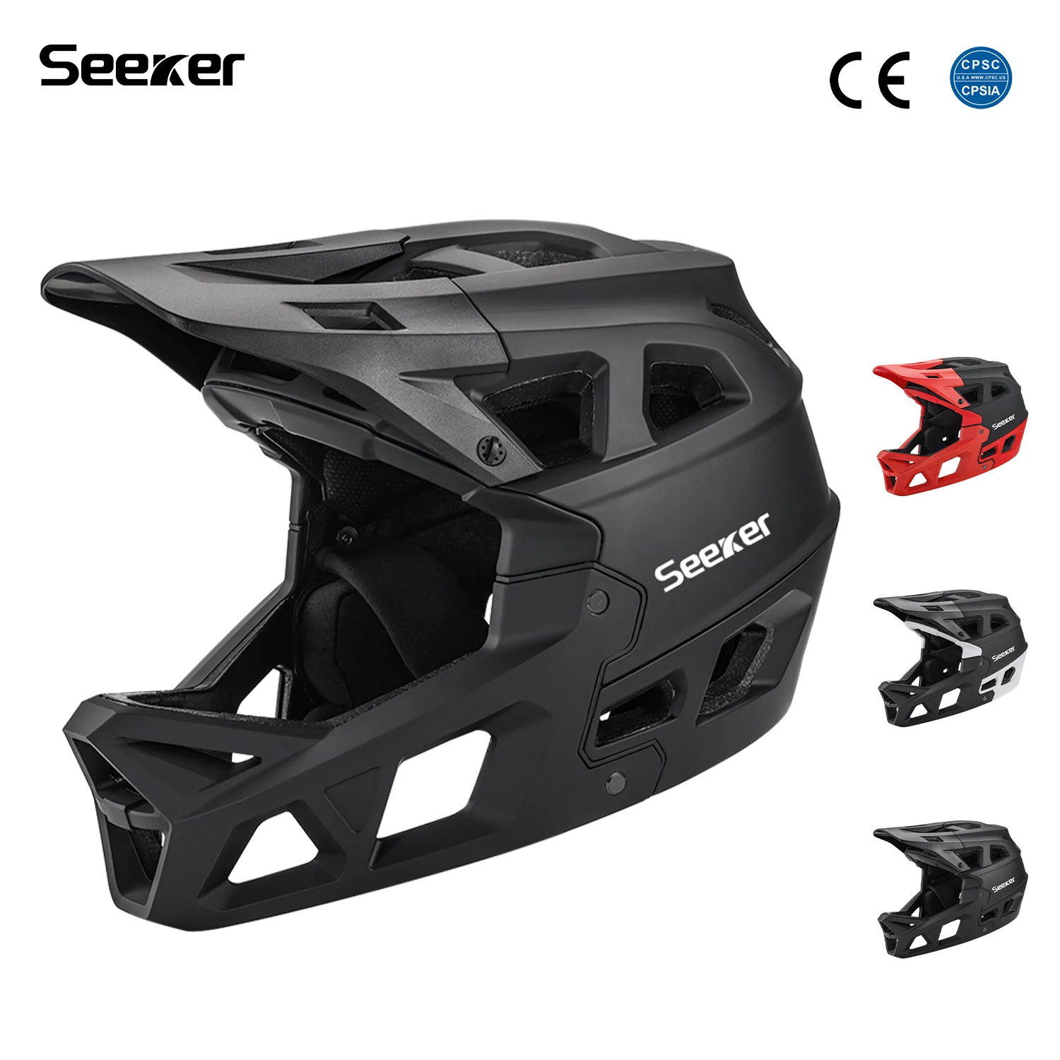 Seeker Mountain Bike Off-Road Full-Face Helmet, lightweight, Comfortable, Breathable, Downhill Riding Safety Protective Equipmen