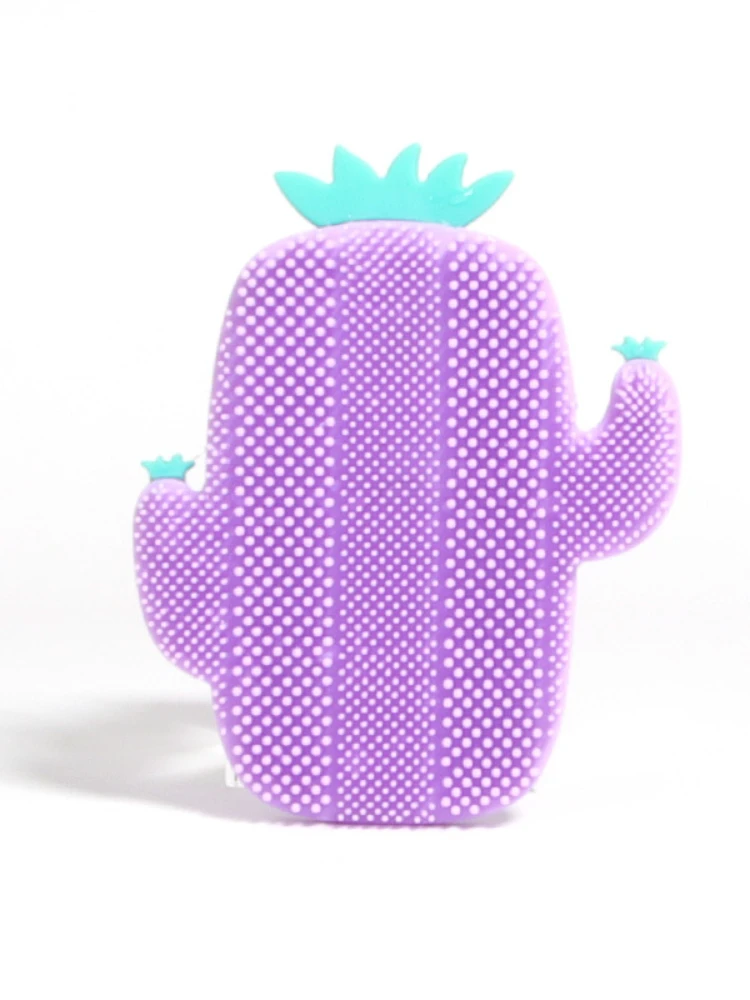 1pcs Cute Cactus Silicone Massage Bath Brush Face & Body Scrub Tools Dry Brushing Body Brush Soap Net Bath Scrubber