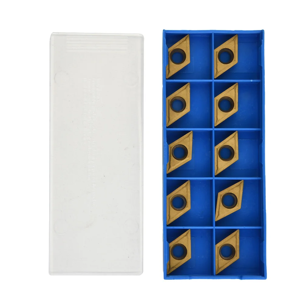 10PCS DCMT11T304-HM YBC251 Carbide Inserts For Lathe Turning Tool Holders, Semi/Finishing And Finishing Grade, High Wear Resista