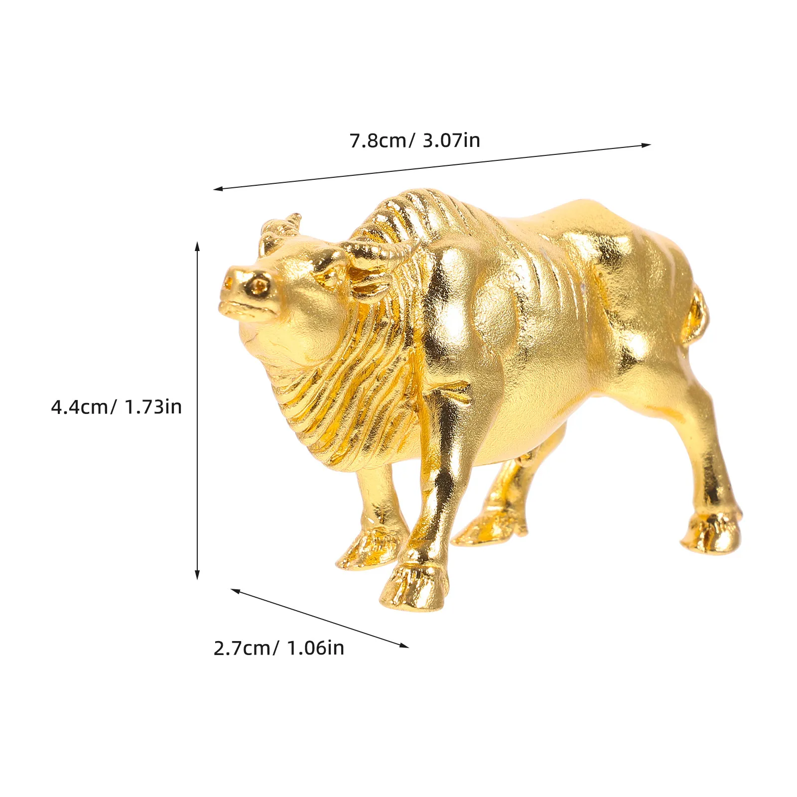 Brass Bull Sculpture Retro Ox Decoration Vintage Desktop Cattle Ornament for Home Office Bull Brass Statue Ox Shaped Sculpture
