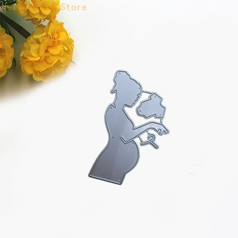 Pregnant Woman Baby Jumpsuit Metal Cutting Dies Stencil DIY Scrapbooking Embossing Die Cuts Mothers Day Album Template N84C