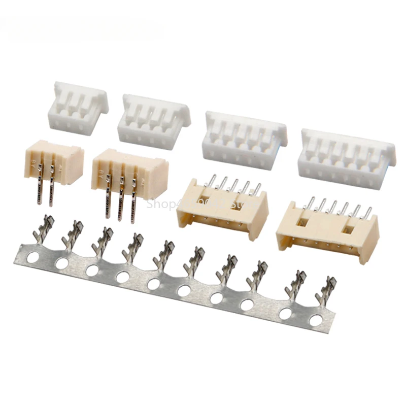 10sets MICRO JST 1.25 2/3/4/5/6/7/8/9/10 Pin Connector 1.25MM Pitch Curved Needle / Straight Pin Header + Housing + Terminal