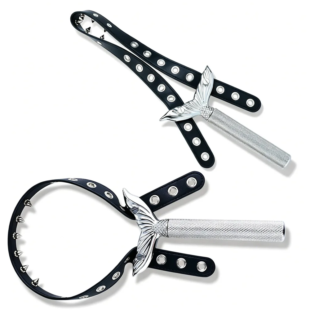 LEZEE Spiked Breast Squeeze Device Chest Bondage Nipple Clamps Restraint Straps PU Leather Belt BDSM Underwear Slave Sex Toys