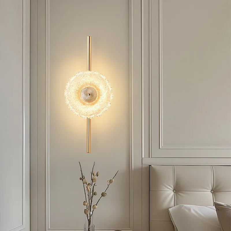 

Wall lamp corridor bedside bedroom premium feeling lamp cream wind living room background decorative lamp