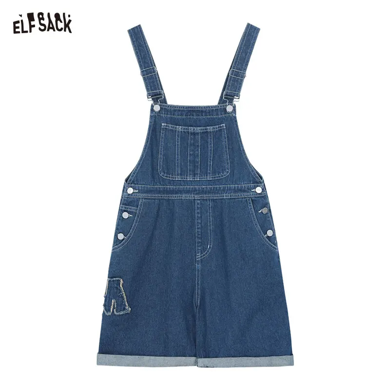 ELFSACK 2024 Summer New Retro Curled Strap Pants, Jeans, Women's Age Reducing Short Pants