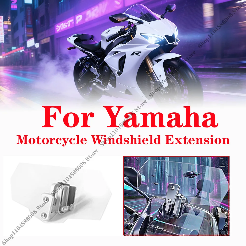 

Motorcycle Windshield Extension Adjustable Spoiler Clamp-On Windscreen Deflector For Yamaha increase height small windshield