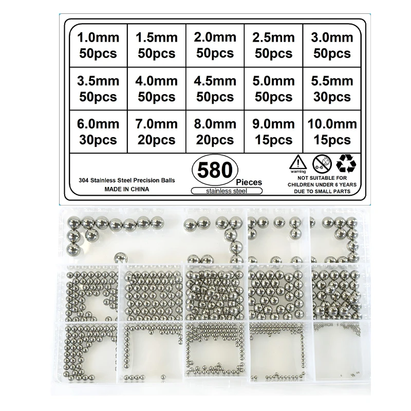 304 Stainless Steel Ball High Precision Bearing Ball Small Smooth Solid Bead Ball Round Bead Dia 1mm-10mm MTB Kid Bike Scooter
