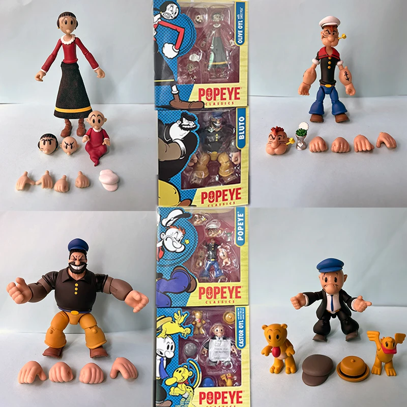 NEW Popeye Classics Figure Youtooz Bluto Olive Castor Oyl Poopdeck Pappy Action Figure Toy Anime Model Doll Christmas Gifts