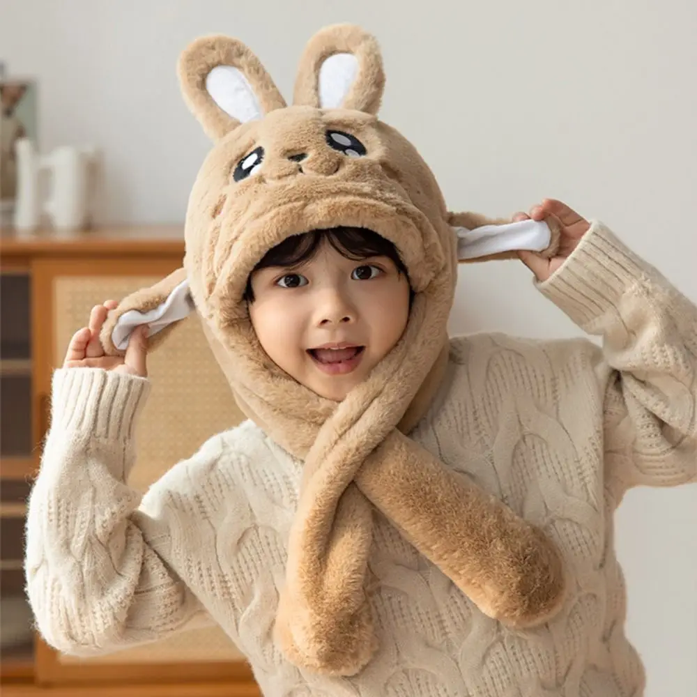 Protezione del collo Peluche Orecchio in movimento Cappelli da salto Orecchio da coniglio Novità Peluche Coniglio Berretti invernali Creativo Simpatico coniglietto Tappi per le orecchie Bambini