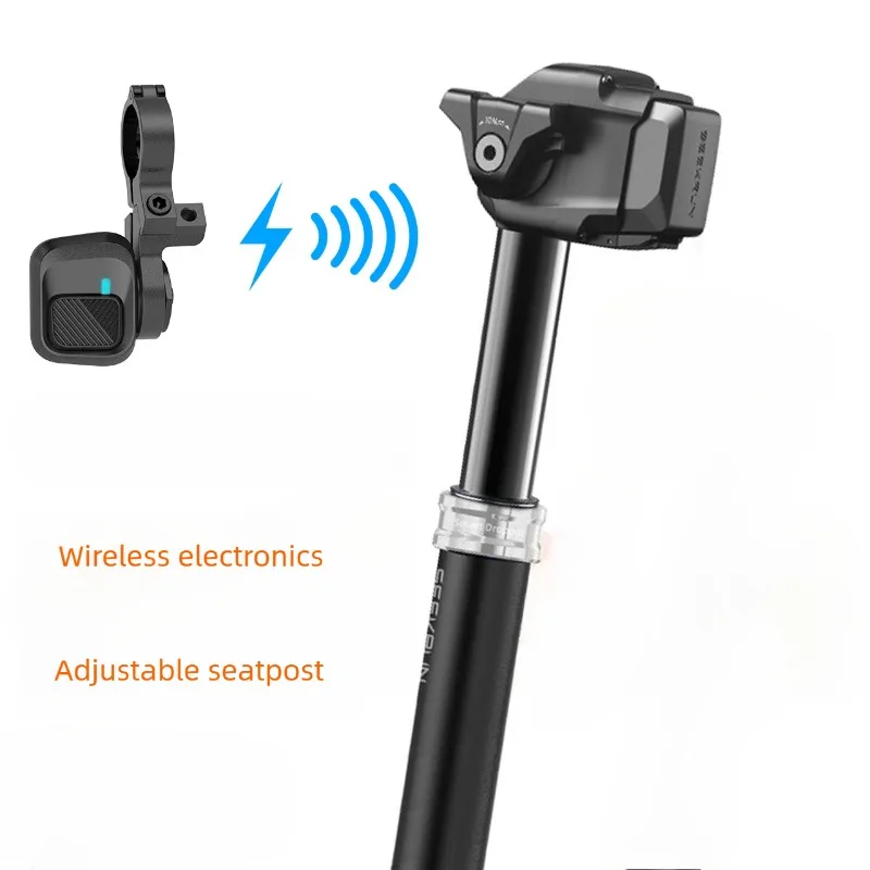 Tija de sillín electrónica inalámbrica Seekrun S7 para bicicleta de montaña XC todoterreno, tija de sillín ajustable