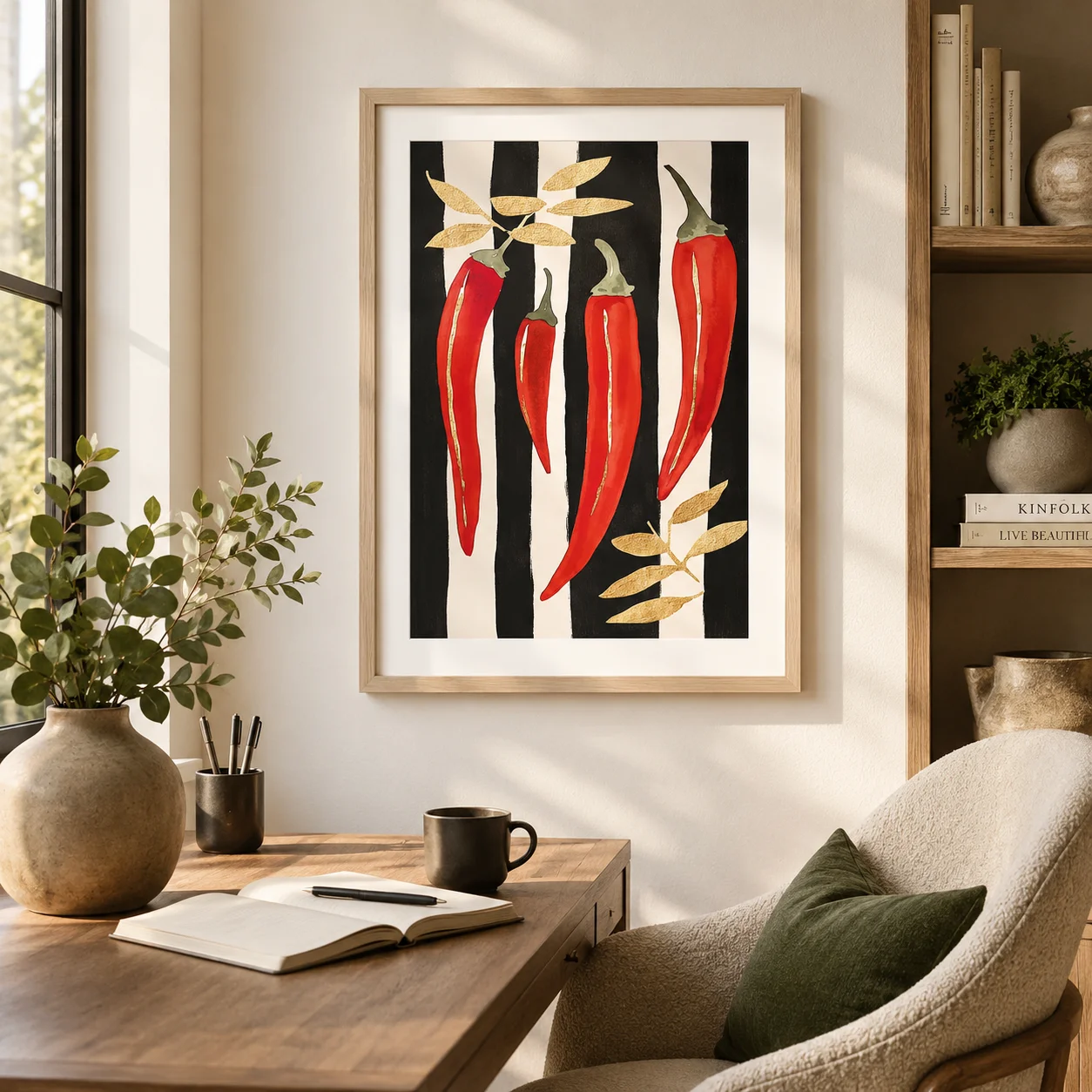 Pepper Parade Poster,Canvas Wall Print,Modern Art Illustration,High‑Grade Home Decoration Artwork for Bedroom,Living Room,Office