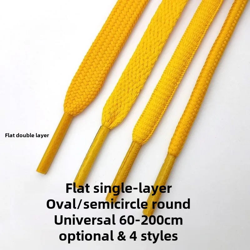 Golden Yellow Round Semicircular Shoelaces - alternate angle