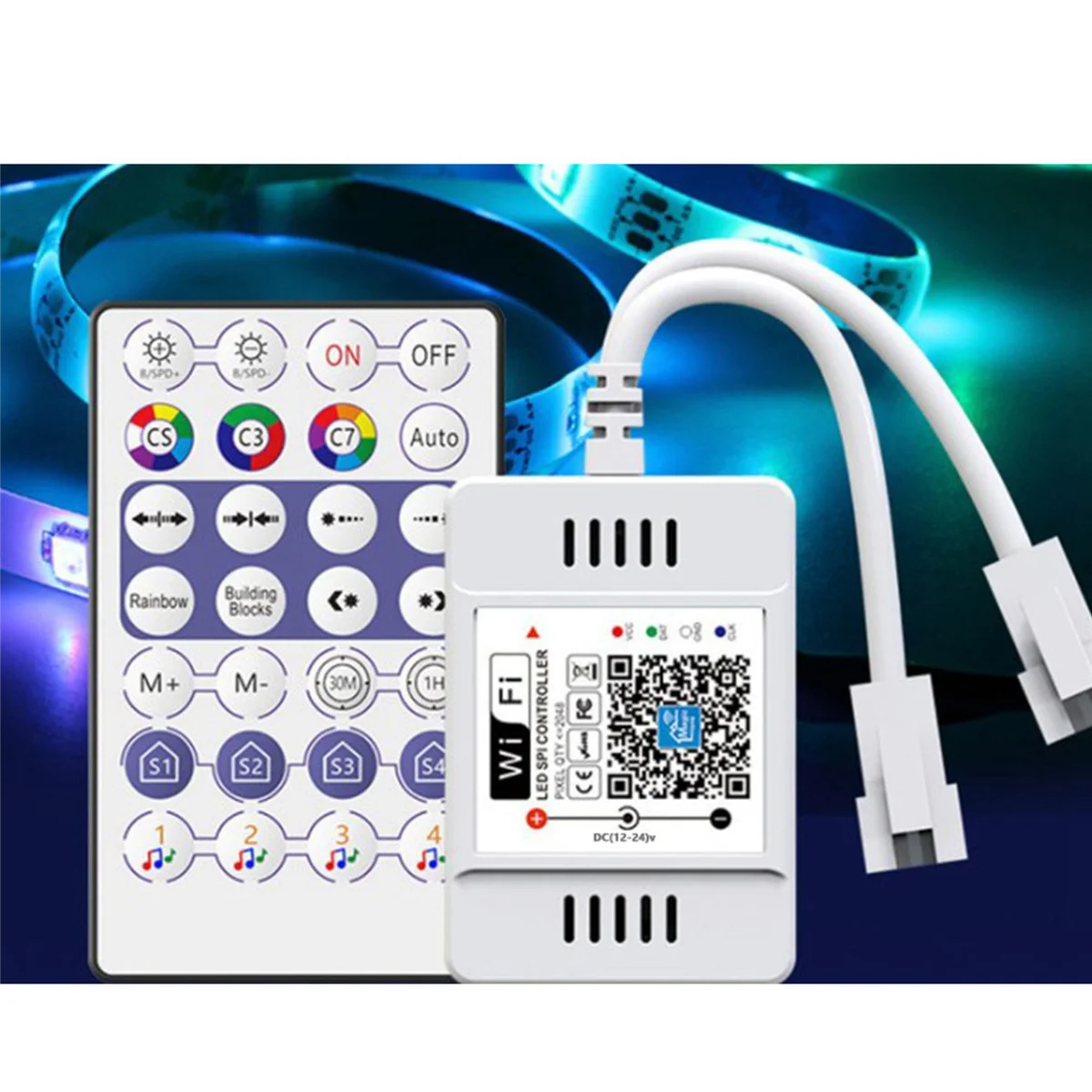 DC12-24V 28 Key RF Controller WiFi APP Music Voice Remote Control for WS2812B WS2811 RGB LED Strip Light Home Dimmer