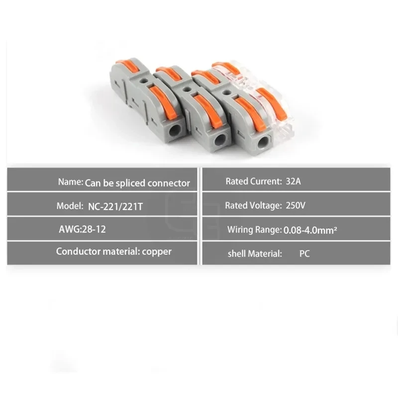 Conector de cableado rápido 1 en salida múltiple, divisor Universal, cable de cableado Push-in, bloque de terminales doméstico a tope combinado SPL