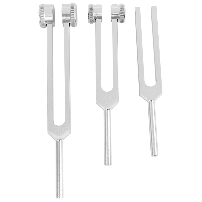 

3 Pcs Aluminum Sensory Tuning Forks C128 256 512 Violin Tuner Hammer Healing Sound Percussion Instrument Part Musical Instrument