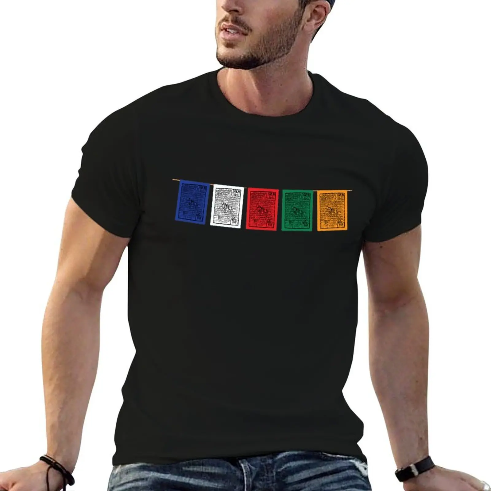 PRAYER FLAGS T-Shirt man t shirt cotton high quality t shirt man cotton man t shirt designer T-shirt