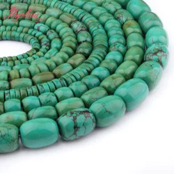 Rondelle Drum Column Green Turquoises Natural Stone Loose Beads 15 inch for DIY Accessories Necklace Bracelets Jewelry Making