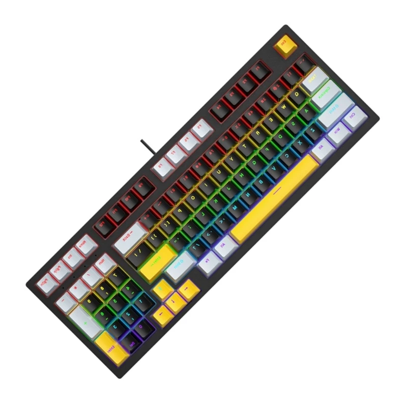 

98Key Mechanical Keyboard with LED Lighting,Shaft Components for Gaming Office