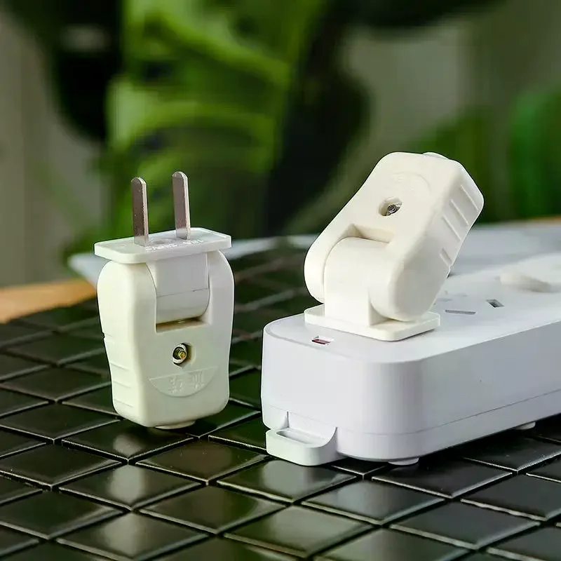 1PCS  Home Socket DIY Accessories 180 Degree Rotary Power Plug American Connection With Two Flat Foot Joint