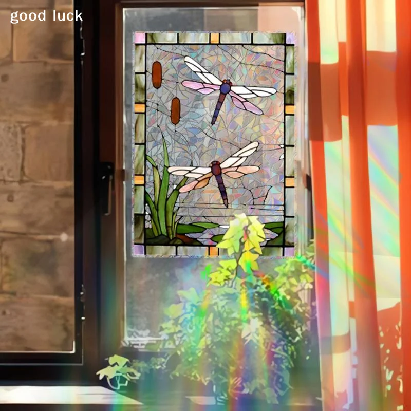 1PC Dragonfly Sun Catcher Electrostatic Window Sticker Reusable And Washable PVC Living Room And Bathroom Glass Sticker