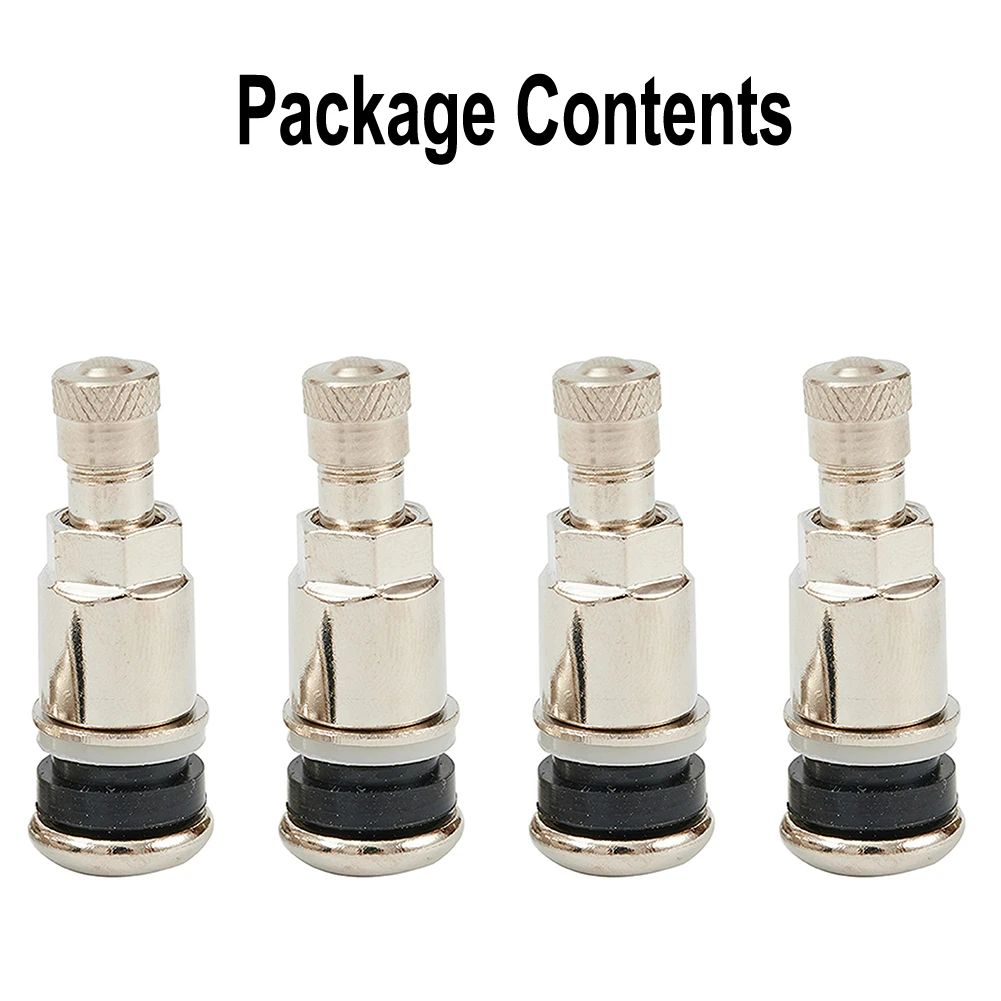 High Pressure Bolt In Valve Stem for Steel and Alloy Wheels, Chrome Silver 4 Pack, Perfect Finish for Your Car