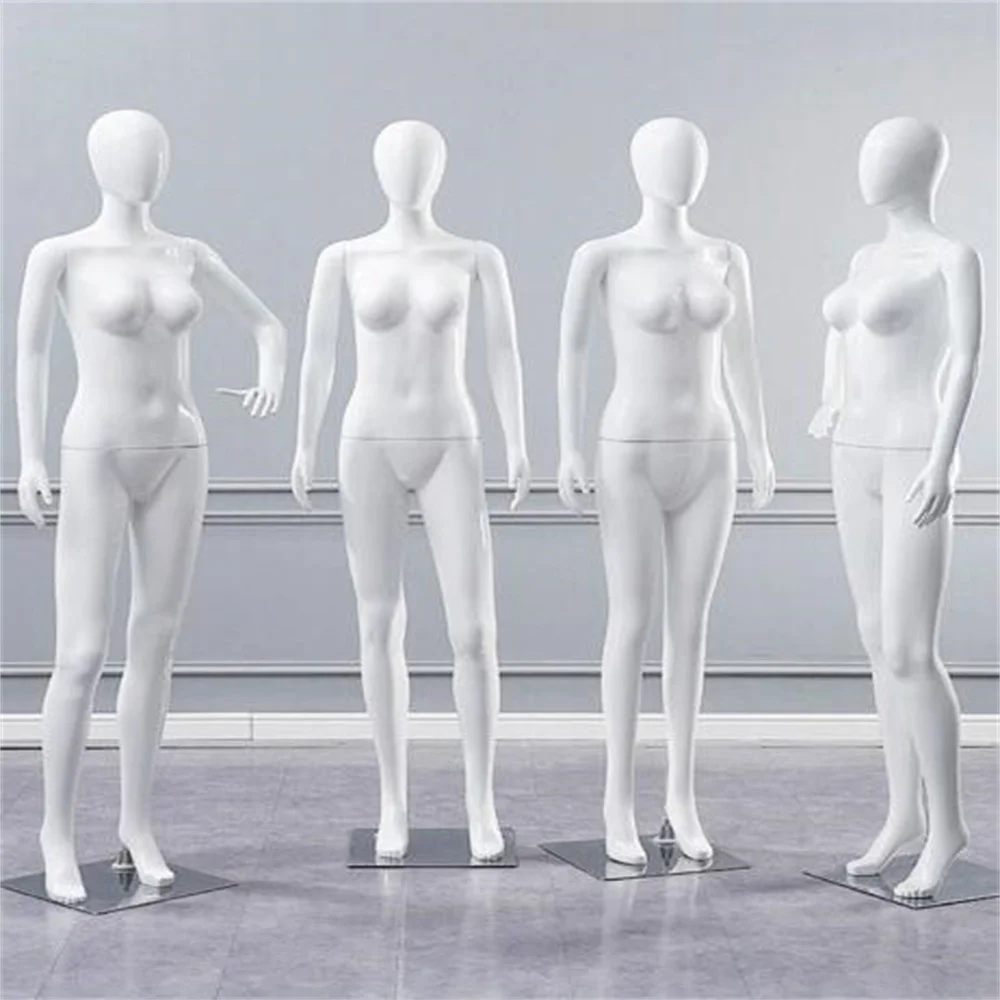 

White Plastic Female Body Hand Mannequins, Wedding Decorative, Realist Cloth Model Doll, Maniqui Stainless Chassis, E058A