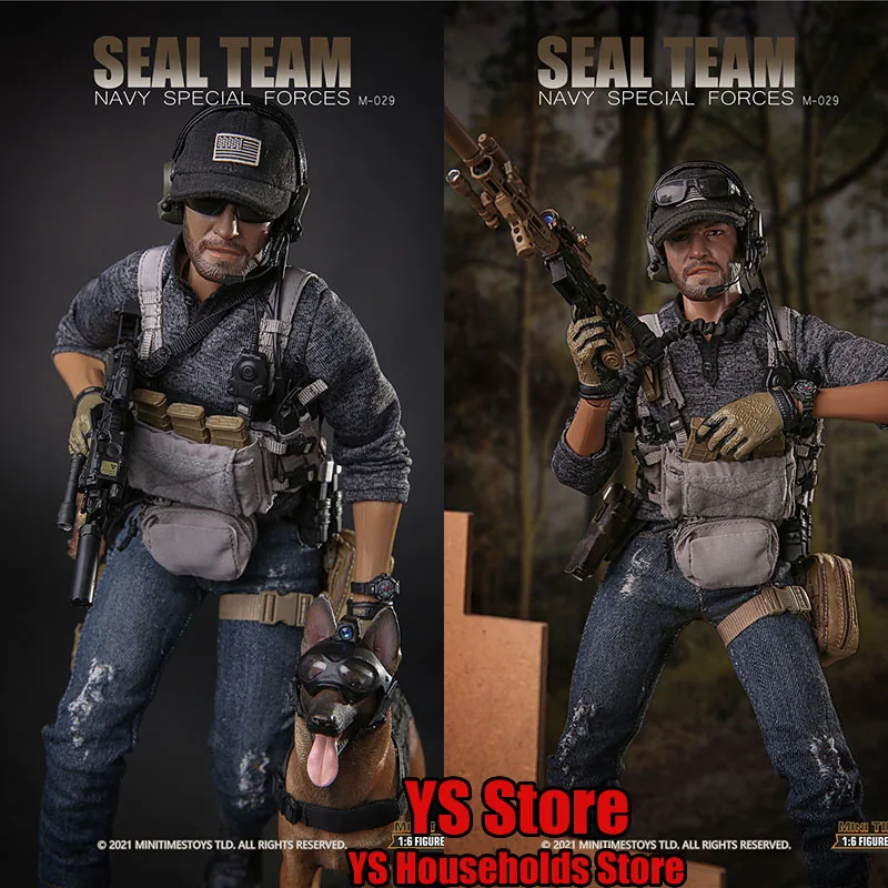 MINITIMES M029 1/6 Seal Team Navy Special Forces Man Soldier Model Training Dog Toys Ornament 12