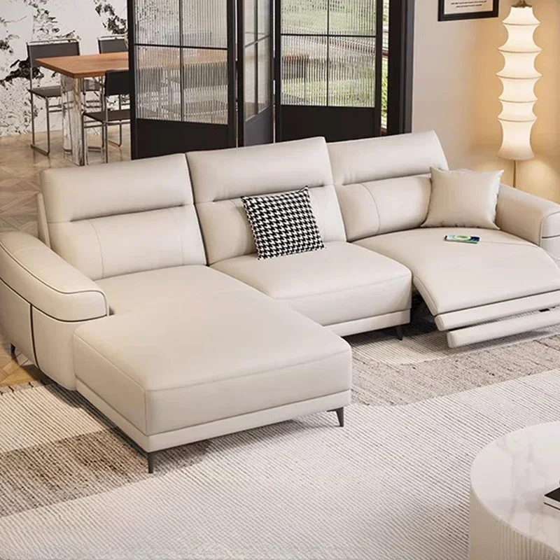 Sofá cadeira de couro extravagante, Loveseat nórdico moderno, sofá reclinável, mobília home luxuosa, Divani Da Soggiorno