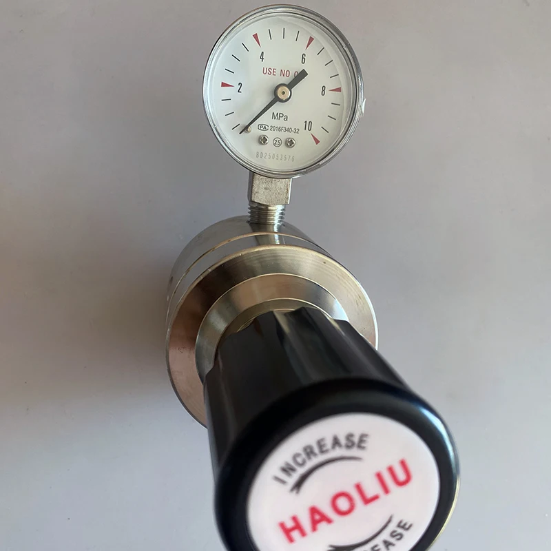 Single Stage 316/316L Stainless Steel Gas Pressure Regulator Large Flow Pneumatic Reducer for Industrial Use