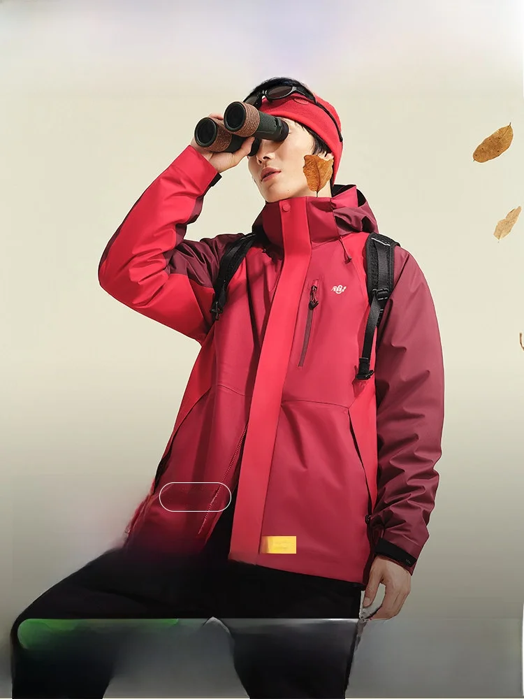 

Мужская куртка-трансформер Banana Le Red Fortune с отстегивающимся капюшоном, пухонепроницаемая, 2026 год, традиционный китайский зодиак, верхняя одежда