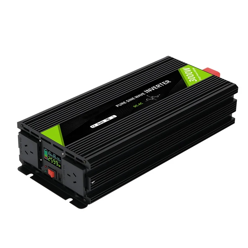 3000W DC 12V 24V 48V To AC 110V 220V Rated Power Peak Power 6000W Pure Sine Wave Power Solar Car Inverter