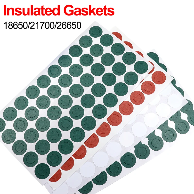 100~1000pcs 18650 21700 26650 Battery Insulated Gaskets Fish Paper Adhesive Pads Cell Insulation Sticker for Li-ion Batteries