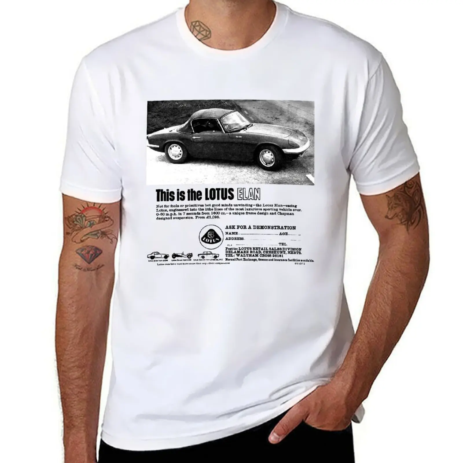 تي شيرت ELAN 60S SPORTS CAR تي شيرت أنيمي تي شيرت قطني كبير الحجم