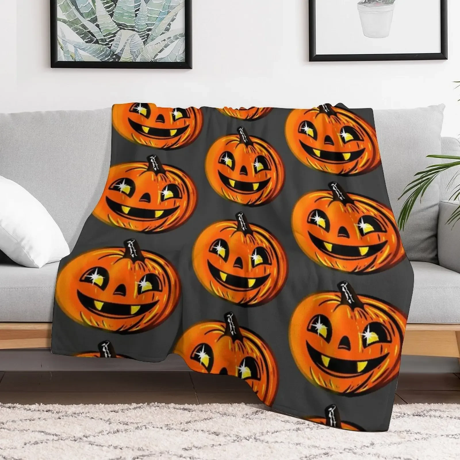 Pretty pumpkin Throw Blanket Summer Cool Breathable Blanket for Sleeping